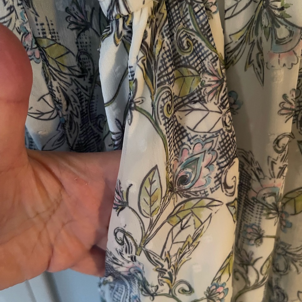 Torrid Gray Botanical Chiffon Midi Dress 2X Romantic Cottagecore - Picture 5 of 8